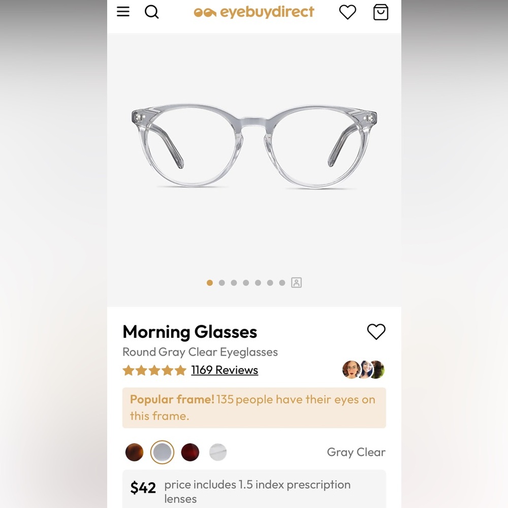 Blue Light/Morning glasses with case
